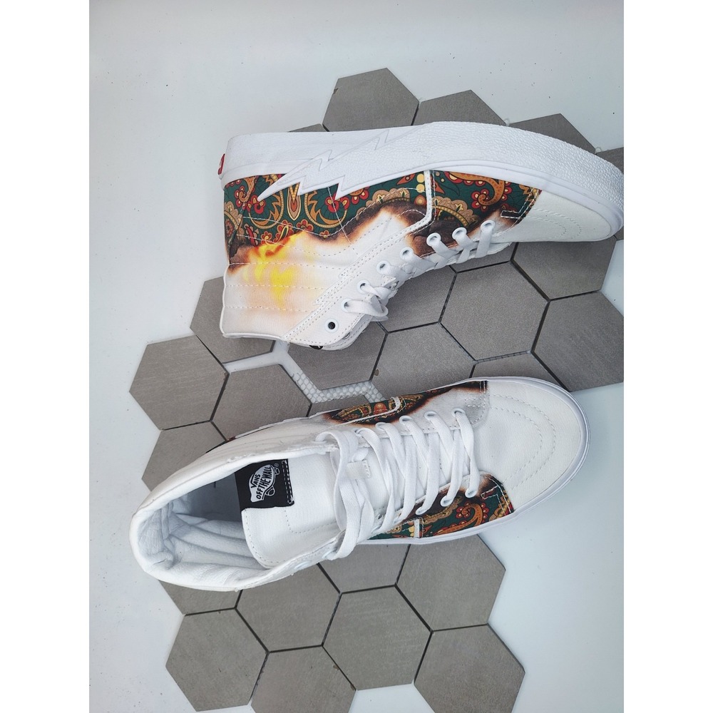 Vans Sk8-Hi Bolt Big Reveal Taos White Volcano Graphic Tan Men's‎ Sz 10 Rare - Picture 9 of 11